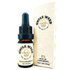 Fiole compte goutte 10ml huile de CBD Full Spectrum 5% UncleWeed posée à côté de son carton d'emballage.